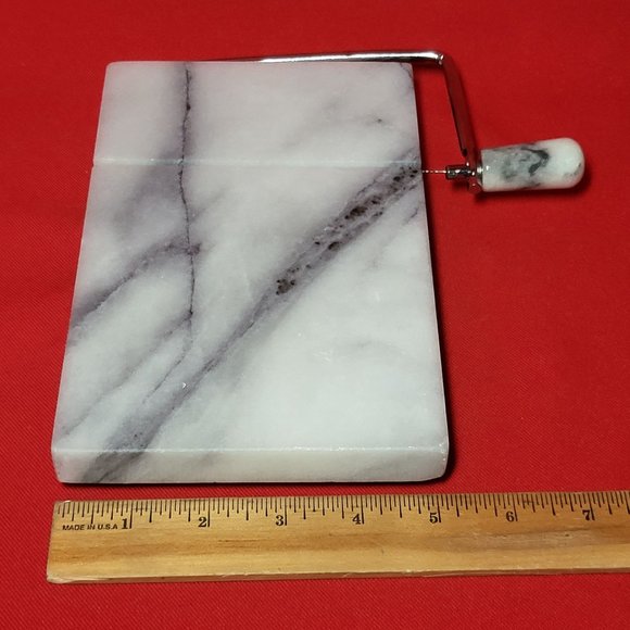 Marble White Gray Swirl Cheese Cutter Slicer - Picture 8 of 8